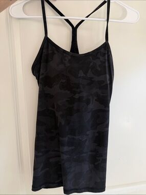 Lulu lemon built in bra Black Camo Strappy Tank